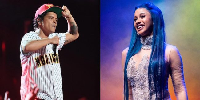 Cardi B and Bruno Mars