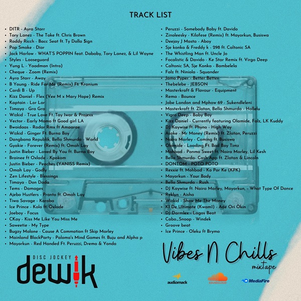 DJ Dewik Vibes N Chills Mixtape Tracklist