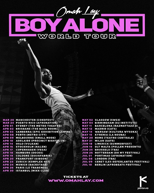 Omah Lay Boy Alone World Tour
