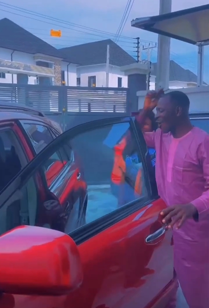 BBNaija's Phyna Gifts Her Dad New Red Car To Match Her Innoson SUV