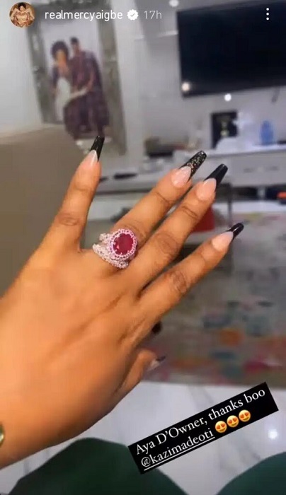Mercy Aigbe Shows Off New Wedding Ring From Husband