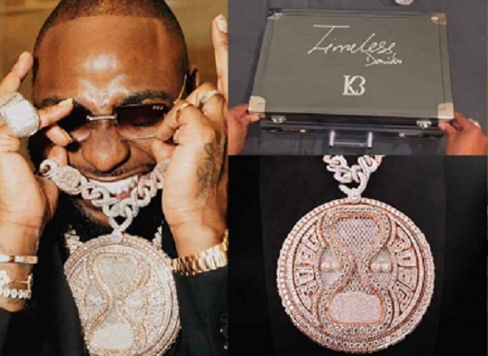 Davido Flaunts New N577 Million Necklace Celebrating 'Timeless' Album